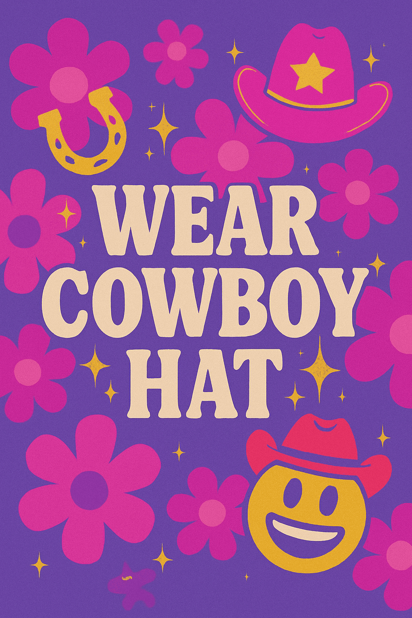 Wear cowboy hat